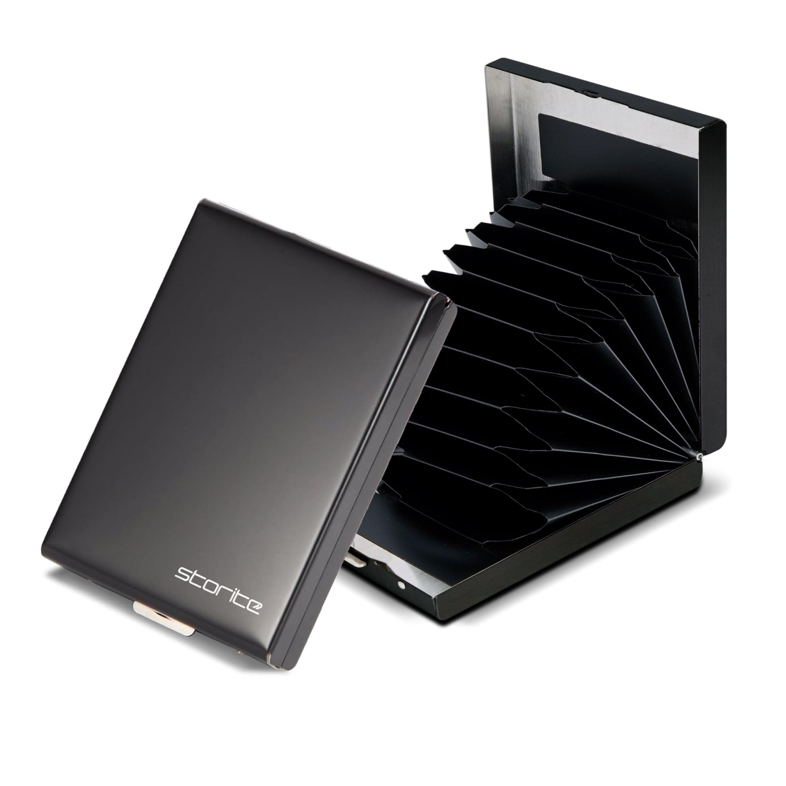 Storite 10 Slots RFID Blocking Metal Card Holder Wallet, Black