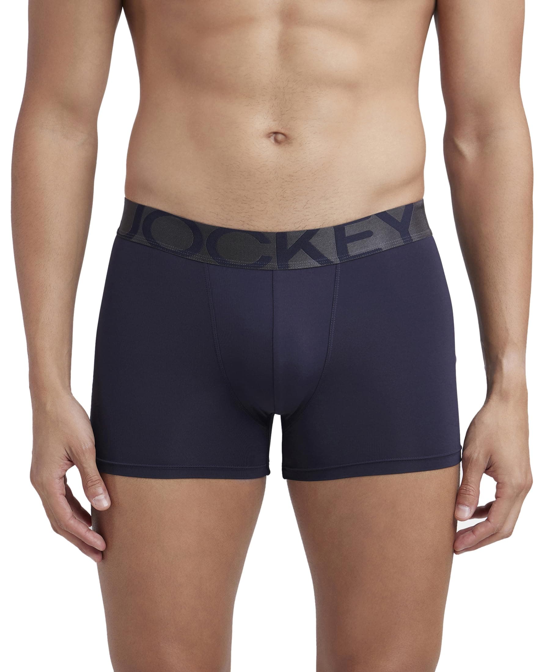 Jockey IC28 Men's Tactel Microfiber Elastane Stretch Solid Trunk with Moisture Move Properties_True Navy_XXL