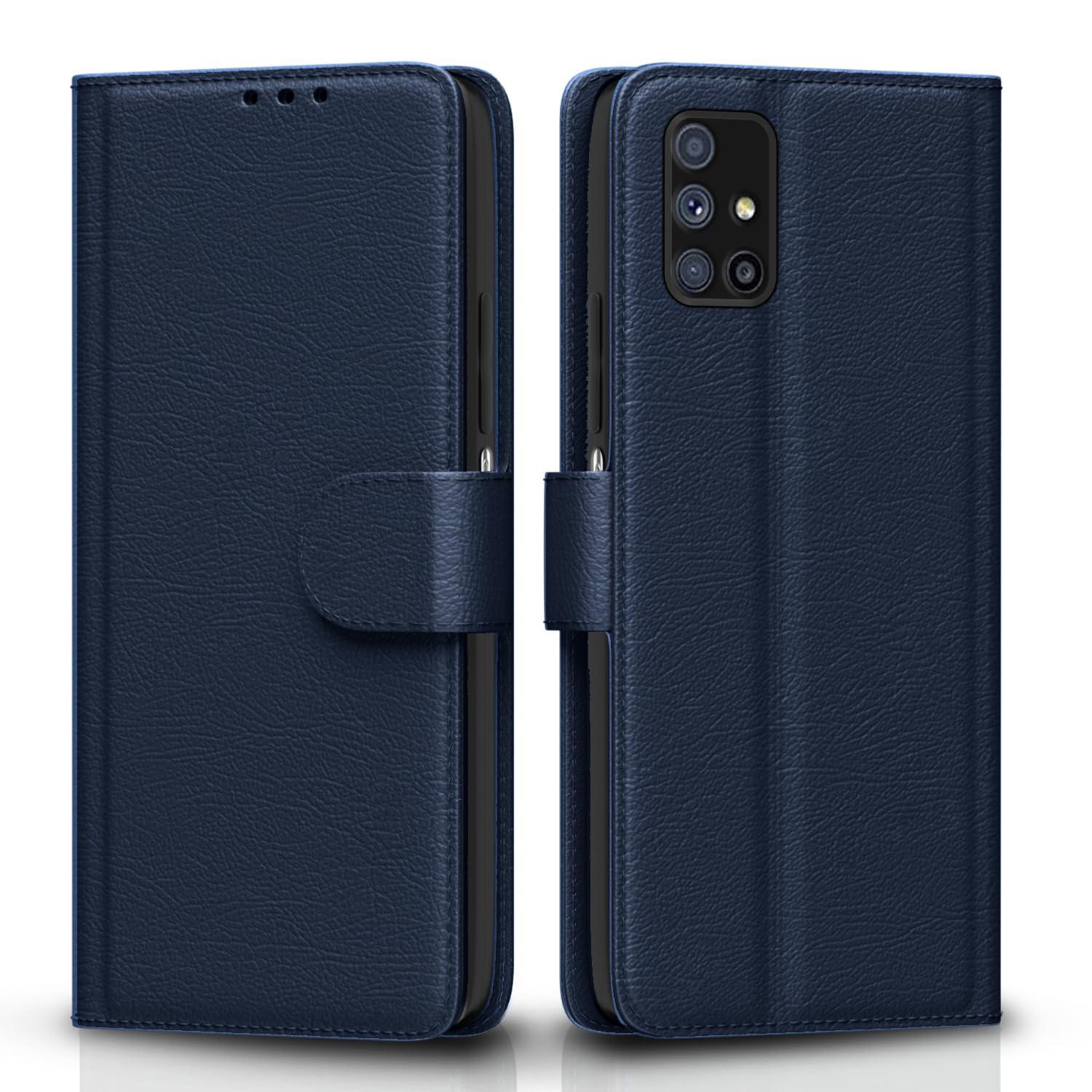 Pikkme Samsung Galaxy M51 Flip Cover Magnetic Leather Wallet Case Shockproof TPU for Samsung Galaxy M51 (Blue)