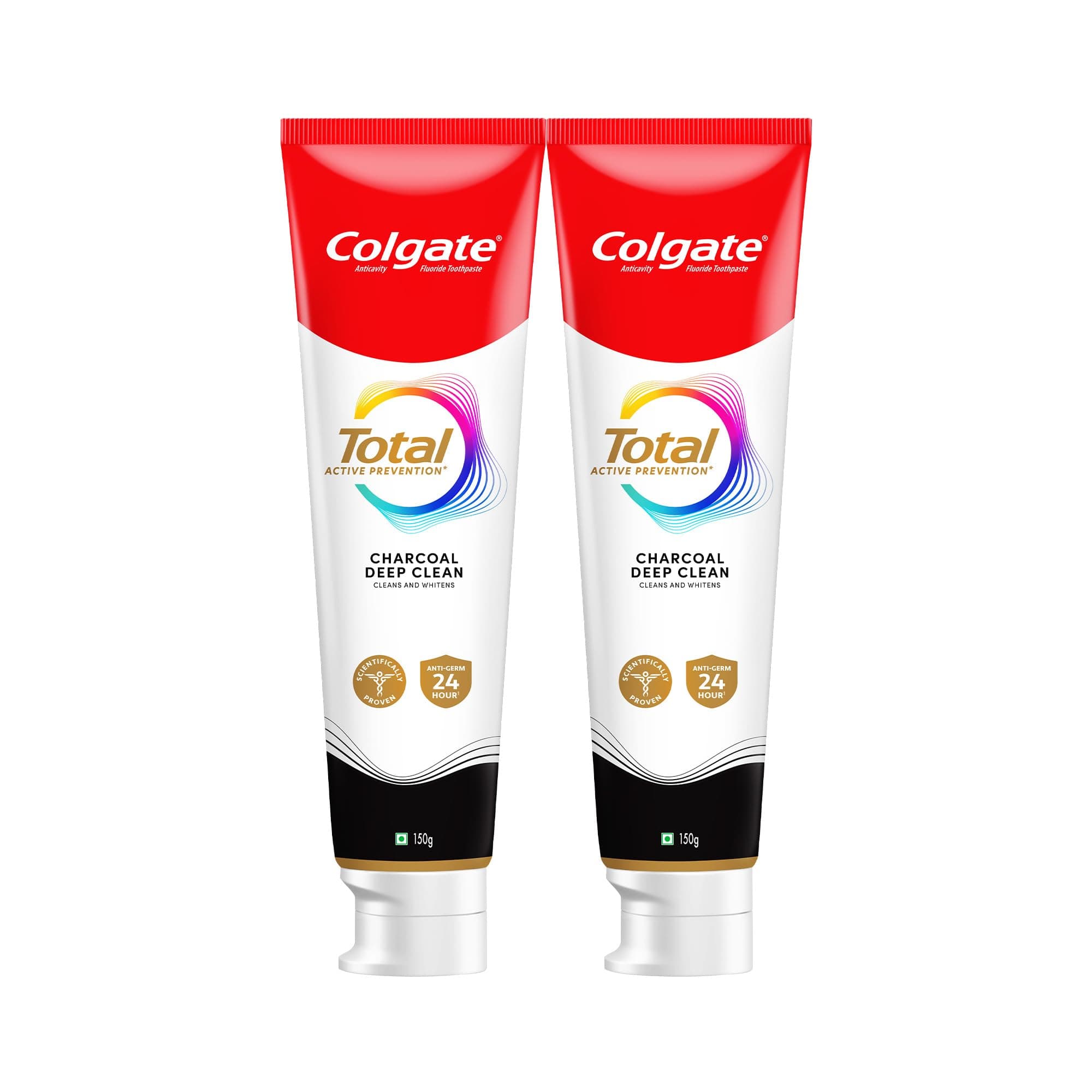 Colgate Total (300 gm) Charcoal Deep Clean Anti-germ Toothpaste, Combo Pack, Whole Mouth Health, With 12-Hour Anti-Germ Protection