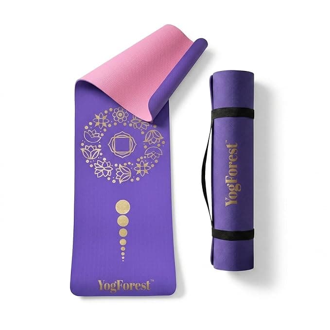 6mm Premium Dual Color Yoga Mat – TPE Material, Anti-Skid Design, Lightweight, Non-Bendable Exercise Mat with Strap