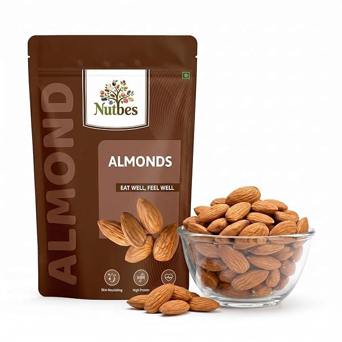 Almonds 500g california - Natural Badam Giri Crunchy Dry Fruits & Nuts High Protein, Fiber Magnesium Rich Healthy Snack Zero Cholesterol Fresh for Daily Nutrition Energy Pack