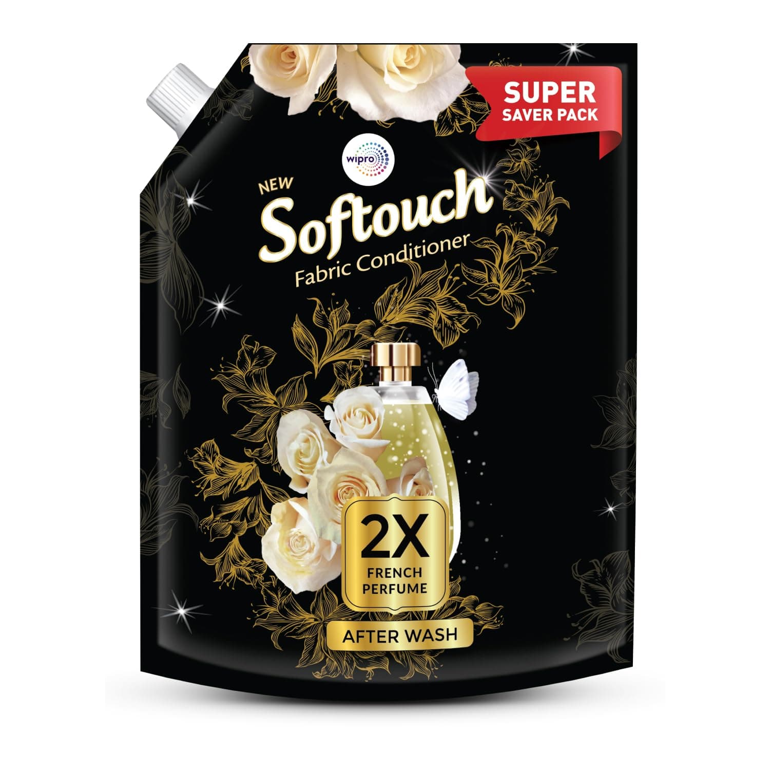 SofTouch 2X French Perfume Fabric Conditioner Refill Pack by Wipro, 2000ml