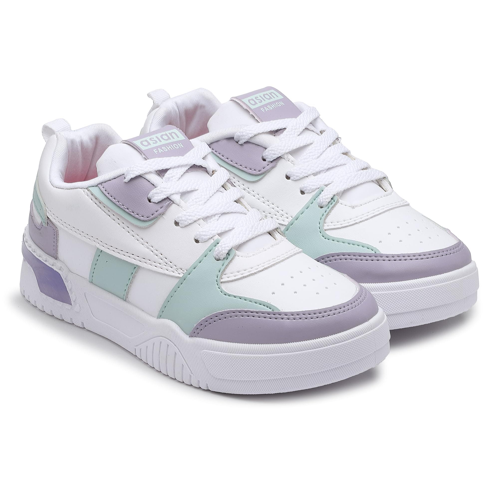 ASIAN Women's Paradise-01 White Casual Sneaker Shoes with Ultra Soft Cushion Lightweight Lace-Up Shoes for Women's & Girl's,UK 8
