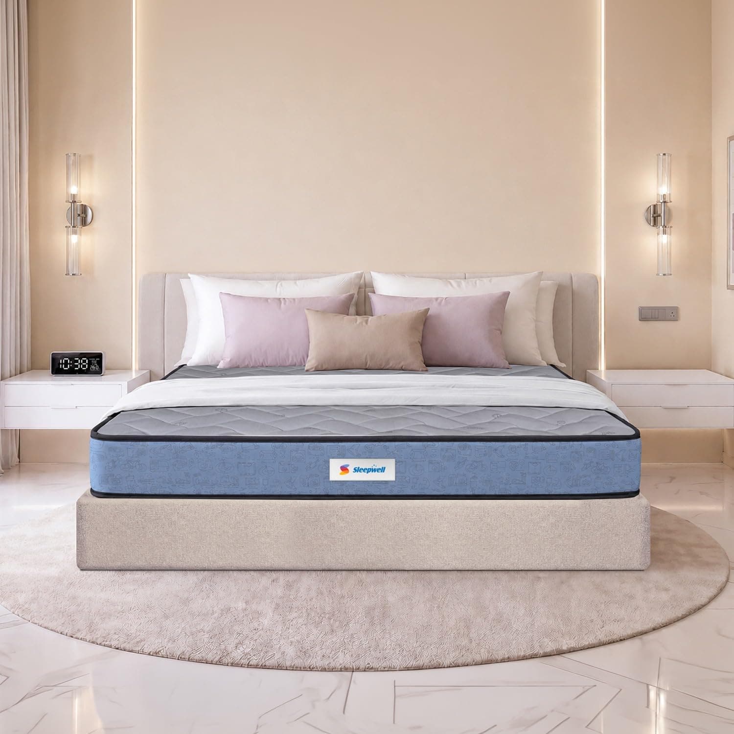 Sleepwell Ortho Pro Latex Mattress | Single Size 75x36x6 Inch | 100% Pure Natural Latex Orthopedic Support | Pressure Relief | Cool Yarn Fabric | Neem Fresche Anti-Microbial | 10 Years Warranty