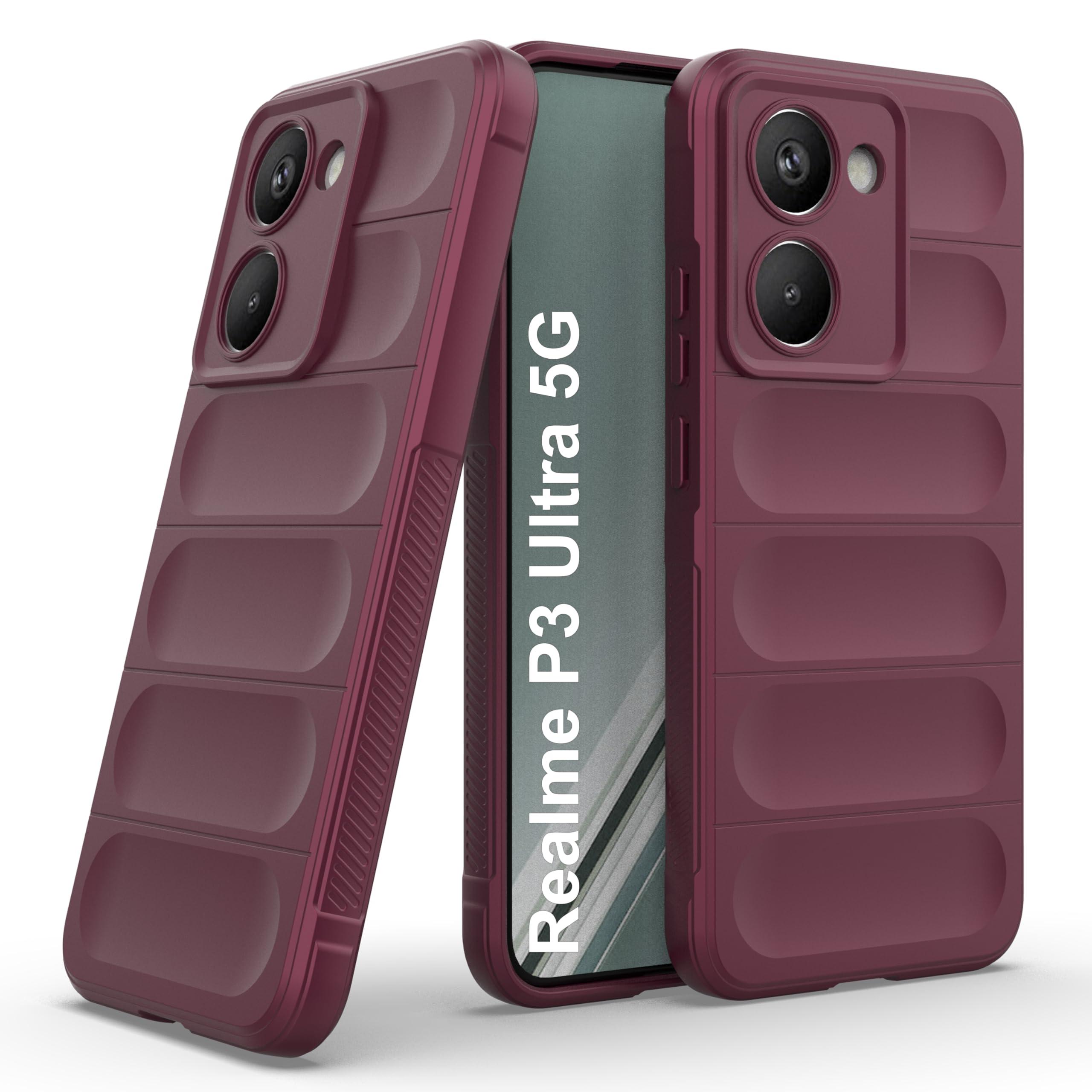 Zapcase Back Case Cover for Realme P3 Ultra 5G | Compatible for Realme P3 Ultra 5G Back Cover | Liquid Silicon Magic Case with Camera Protection | Plum