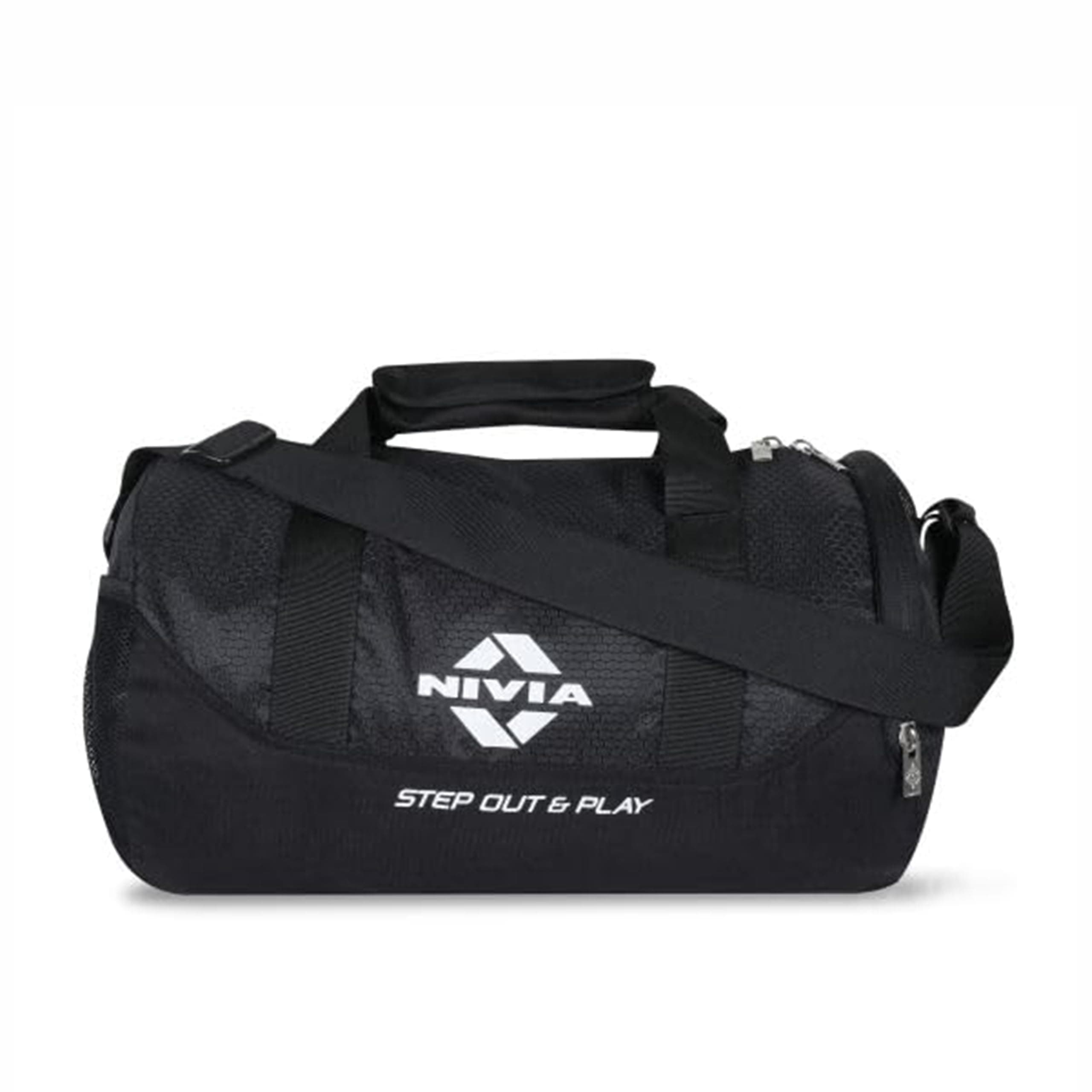 NIVIA Beast Gym Bag-4, Polyester Gym & Fitness Bag for Men & Women with Separate Shoes Compartment, Adjustable Shoulder Strap, Suitable for Sports, Travel, Workout, Training (Black), Capacity- 21L