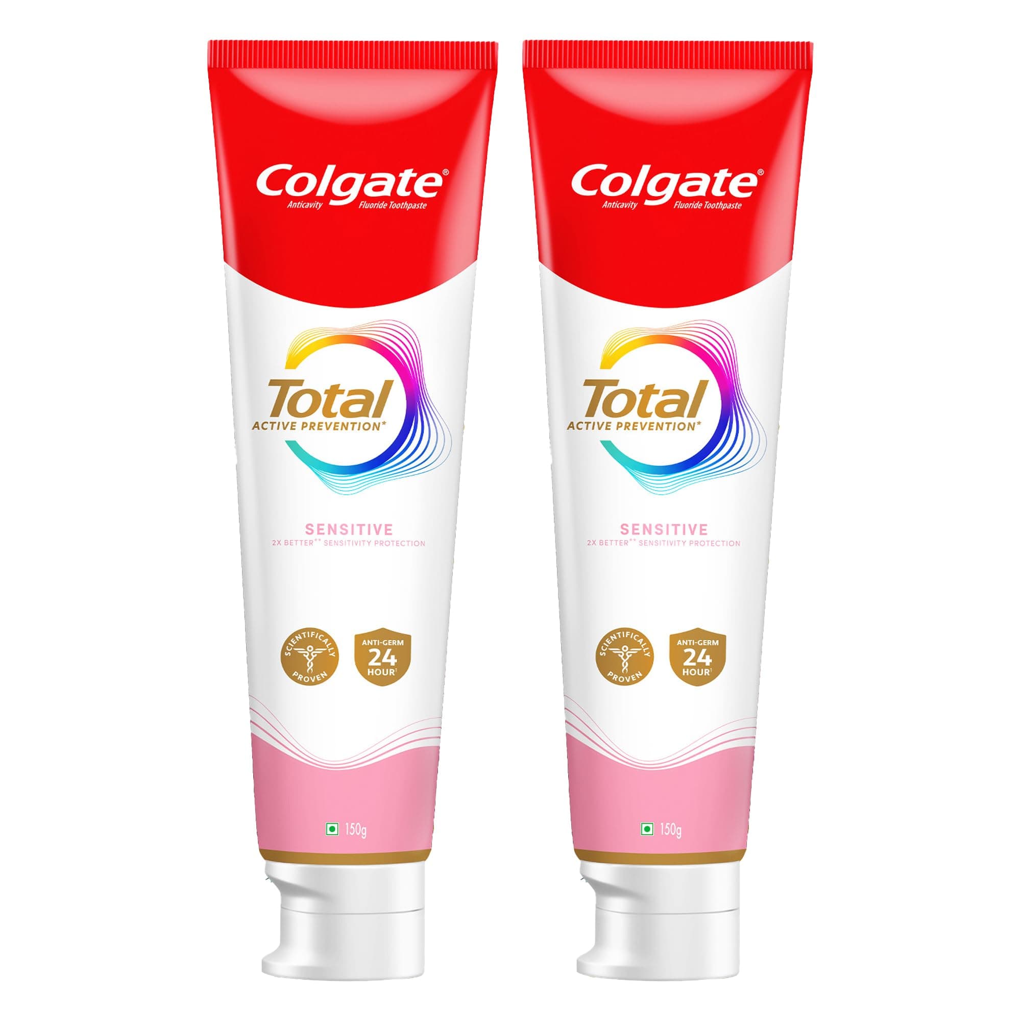 Colgate Total Sensitive Toothpaste, Antibacterial Tooth Paste 300 gm (Pack of 2 x 150g)