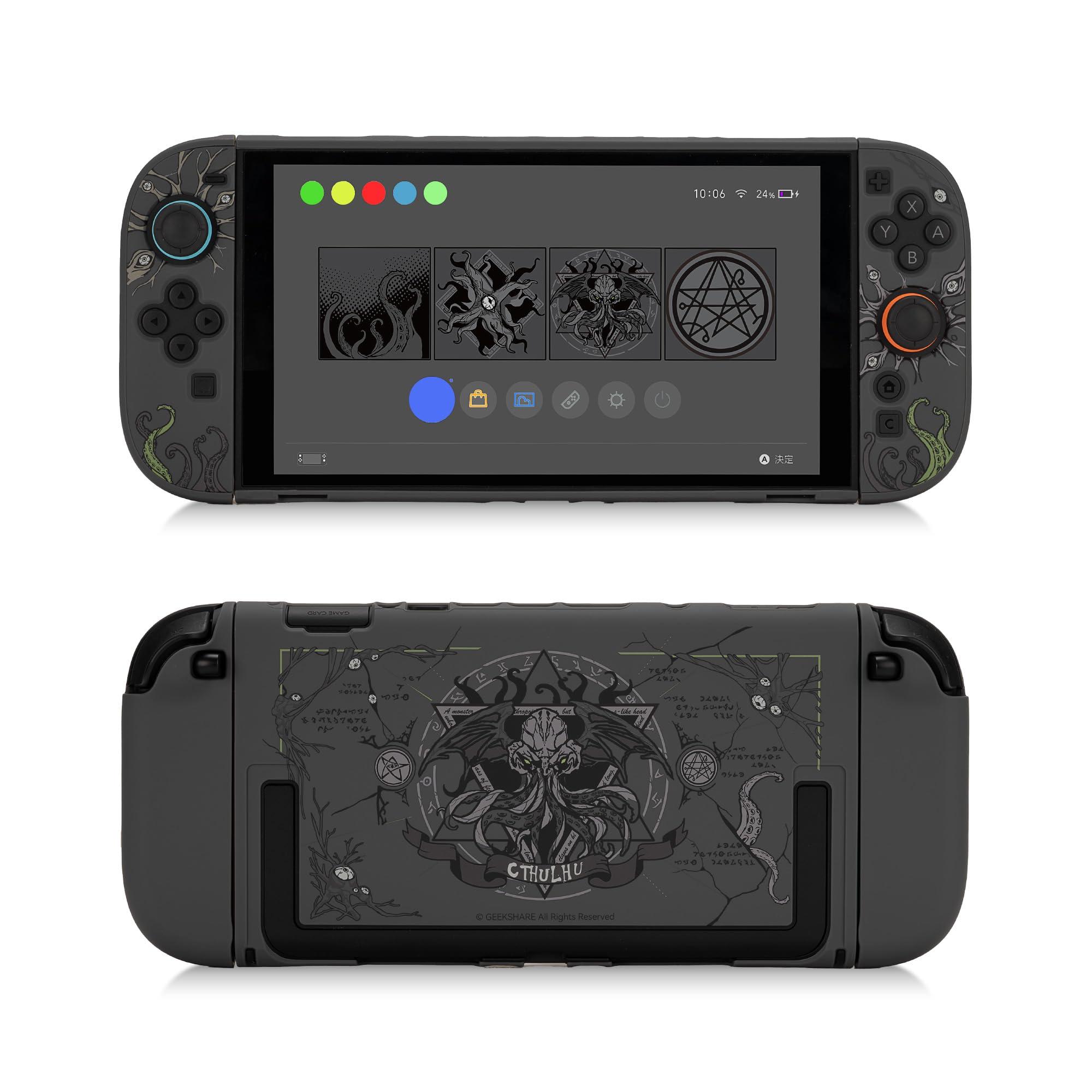 GeekShare Slim Protective Case Compatible with Switch 2 (2025), Anti-Scratche and Shock-Absorption Dockable Hard Shell for Switch 2 Game Console - Cthulhu