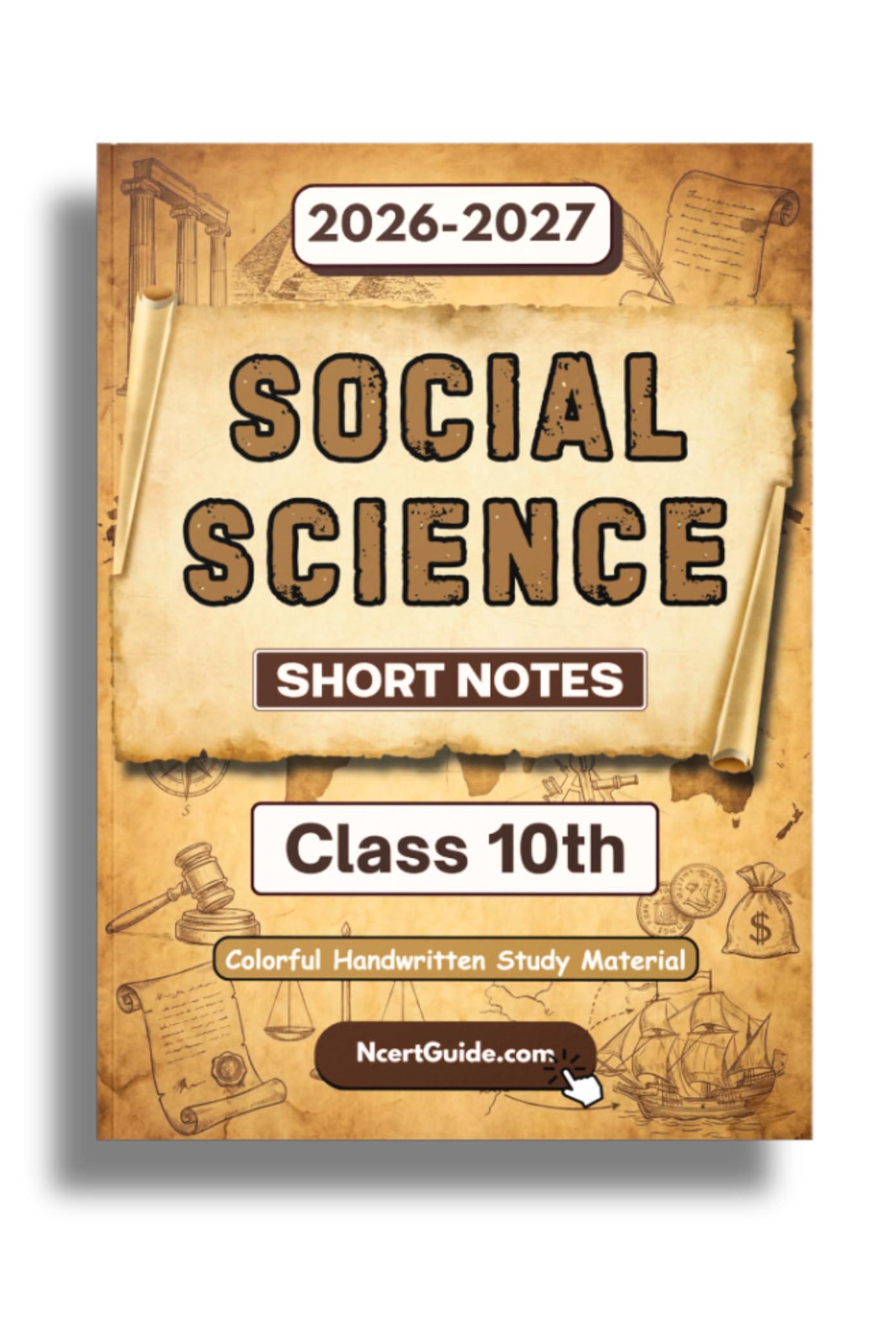 Class 10 Social Science Short Notes 2026–27 | Handwritten Colorful Revision Book | CBSE NCERT Quick Guide for History, Geography, Civics & Economics