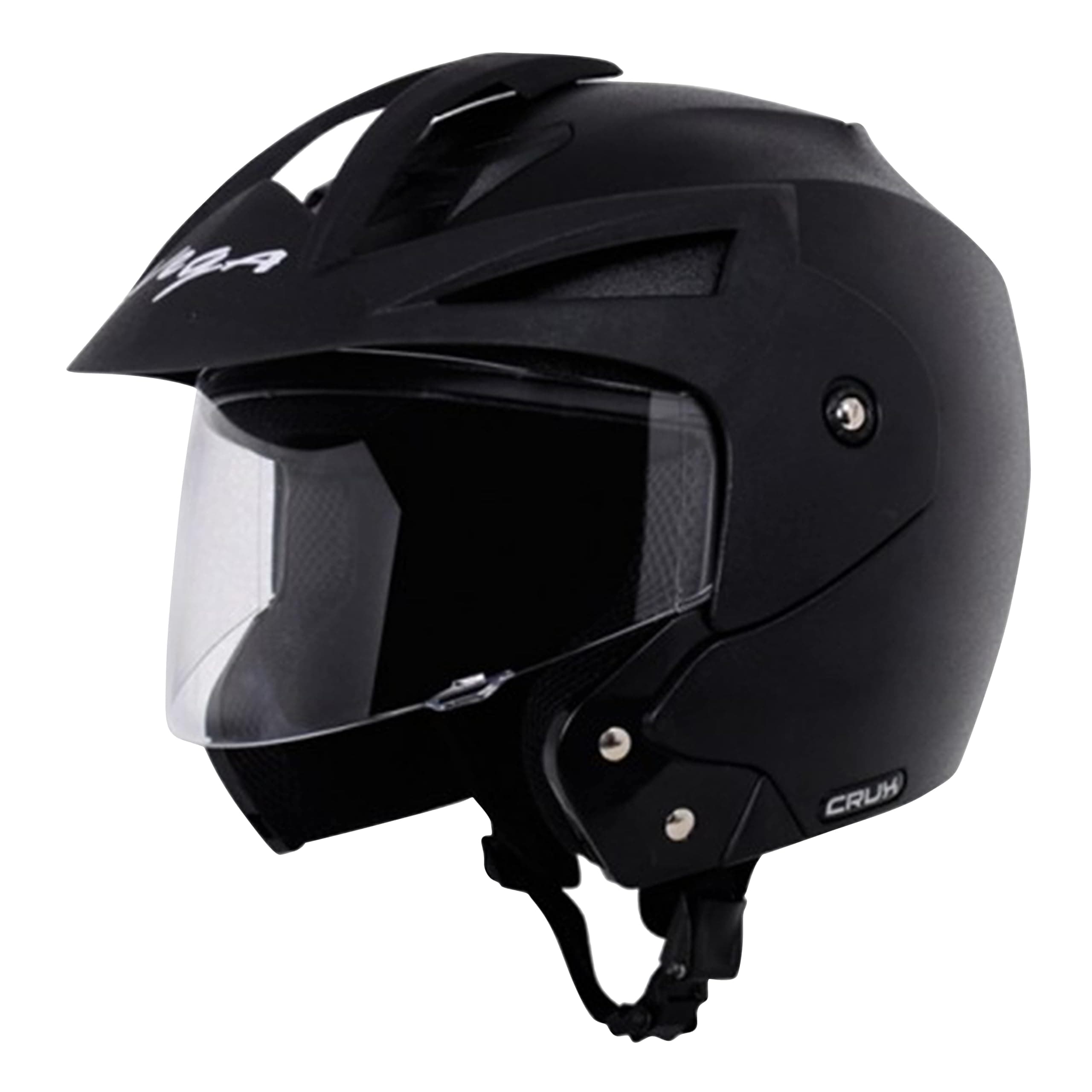 Vega Crux ISI Certified Flip-Up Helmet for Men and Women with Clear Visor(Black, Size:M)