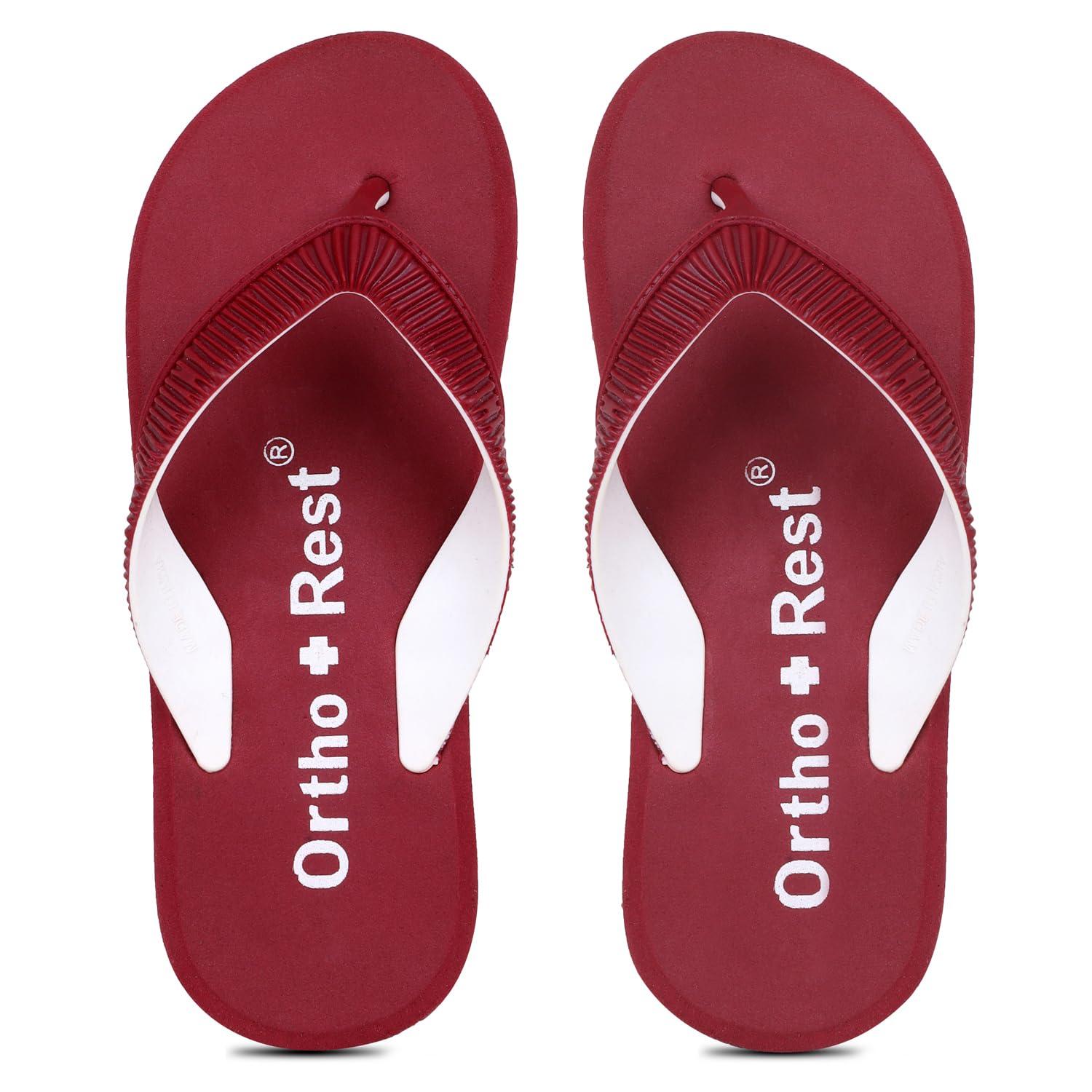 Ortho + Rest Doctor Slippers for Women Orthopedic Non Slip Lightweight Comfortable Flat Casual Stylish Dr Chappals and House Flip flops For Ladies and Girl’s