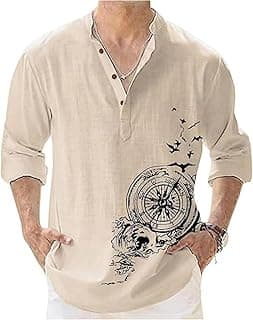 DEELMO Men's Cotton Blend Mandarin Collar Self One Design Full Sleeve Casual Short Kurta