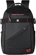 SWISS MILITARY 30L Unisex Laptop Travel Backpack for 15.6-Inch Laptops – with Luggage Strap, Detachable Key Ring, Anti-Theft Pocket, Expandable Bottle Pocket for Office and College Use