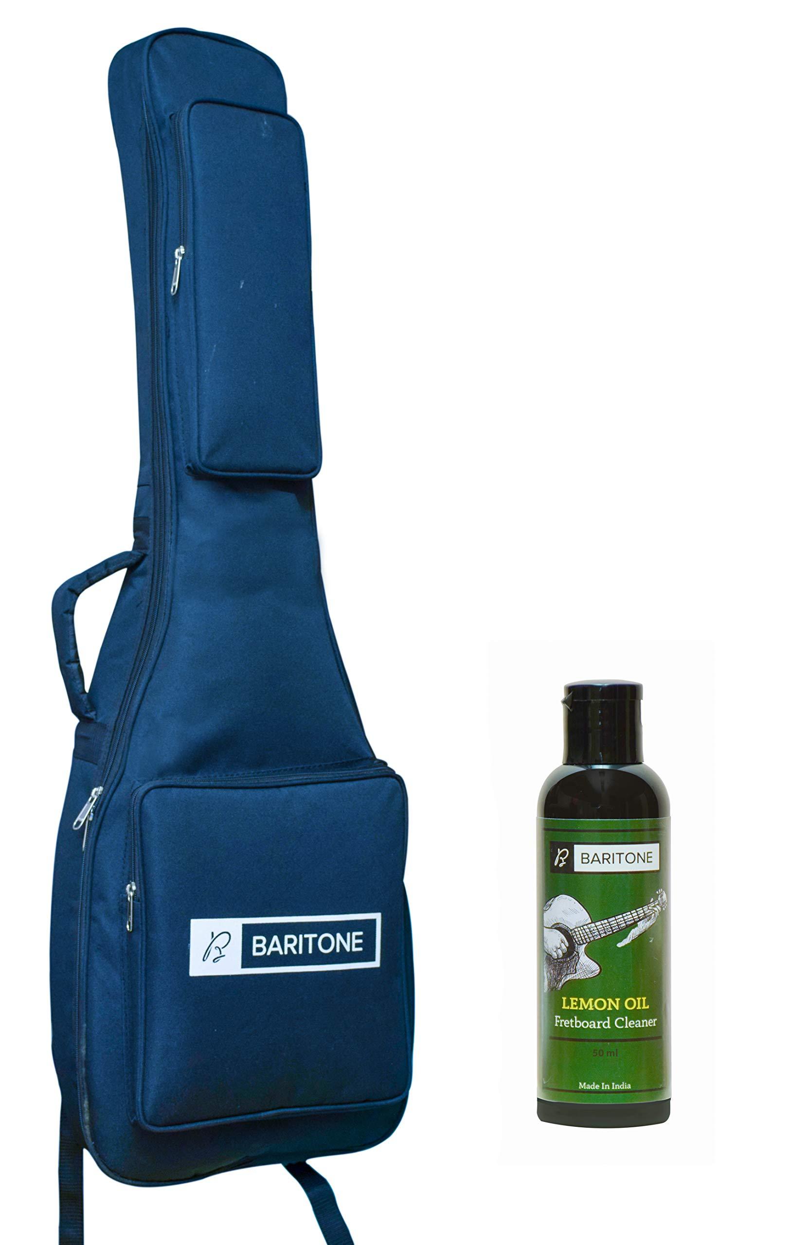 Baritone Case for Double Padded Bag/Cover/Case For All Electric Guitars of Yamaha Pacifica/Vault/Fender/Hobner/Gibson Squier Bullet Strat (With Lemon Oil, Blue)