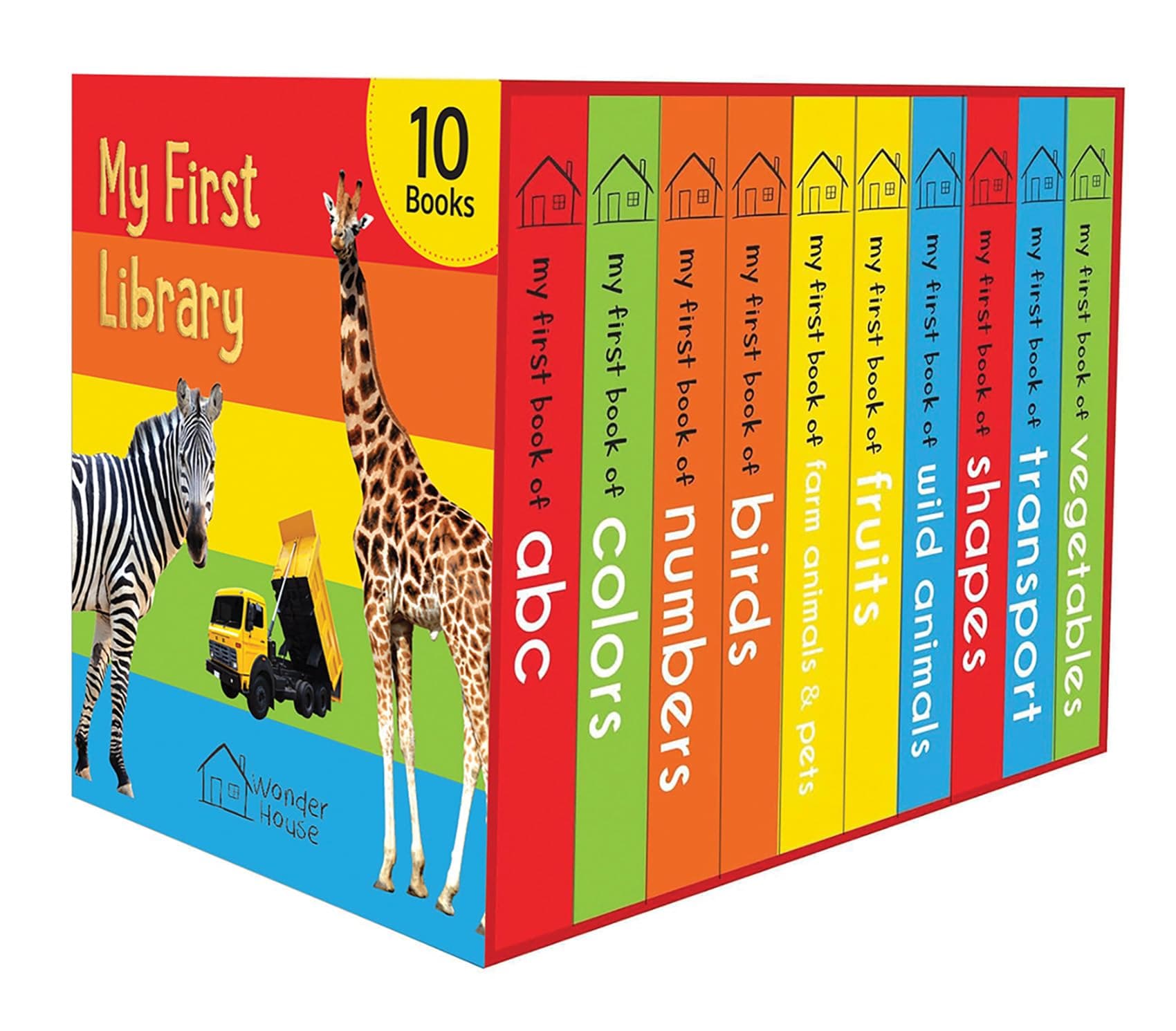 My First Library Boxset For Kids (10 Board Books) | Ages 0–3 Years | Early Learning | Gift Set For Babies | Toddlers & Preschoolers | Latest Premium Edition | Abc | Numbers | Shapes | Colors & More