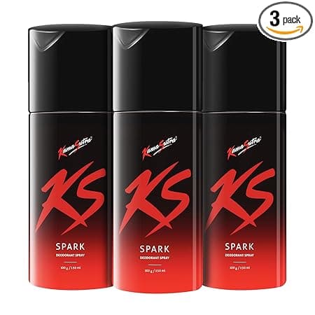 KamaSutra Men Spark Deodorant Spray | Fresh Long-Lasting Aroma | 150ml Each (Pack of 3)