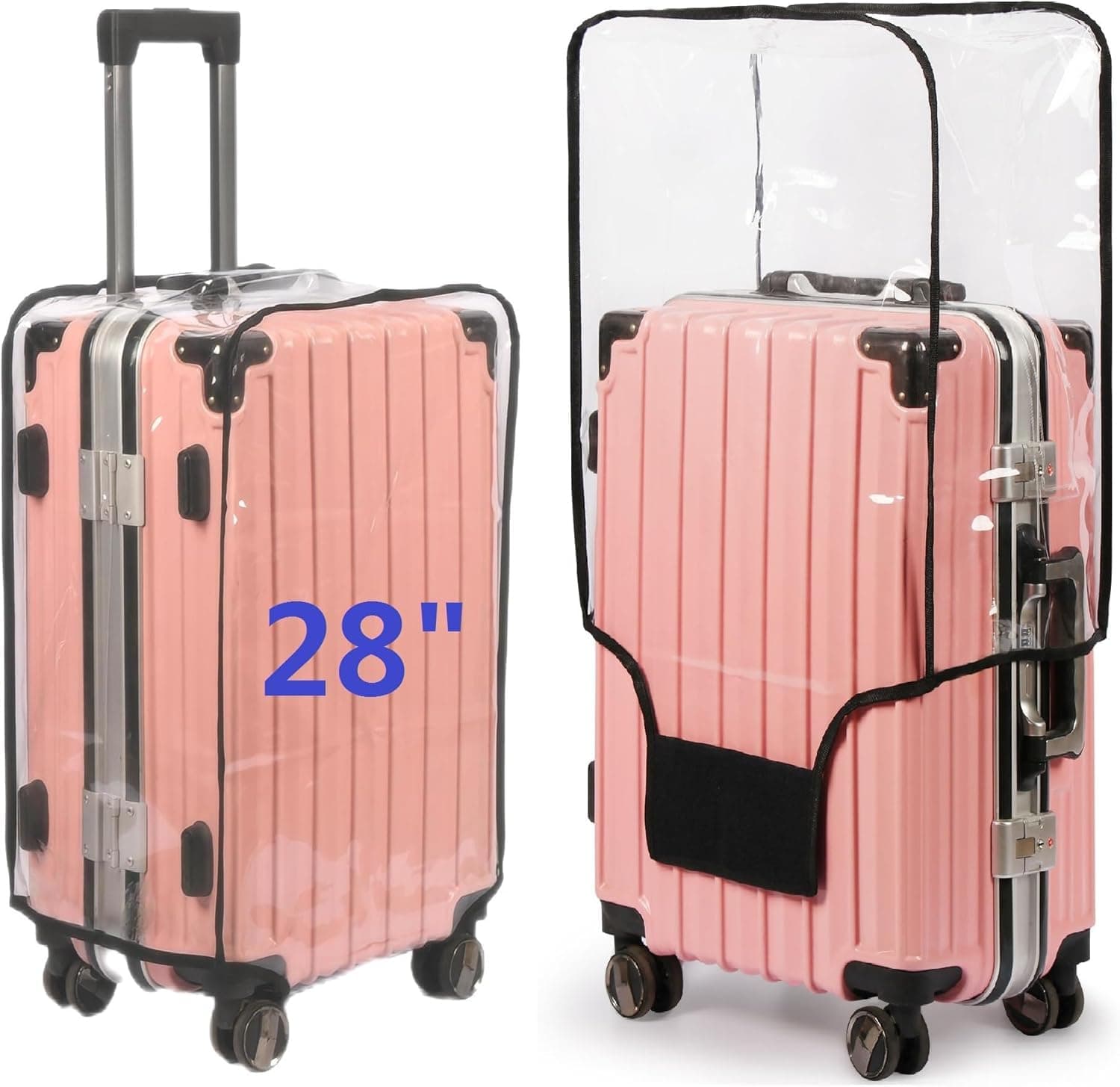 NYALA 28 Inch Protective Trolley Bag Cover | Transparent Suitcase Bag Cover | Waterproof Dustproof Luggage Cover, Clear PVC Suitcase Covers Protectors (70X50X32 CM)