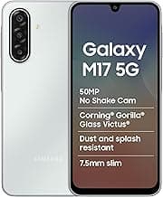 Samsung Galaxy M17 5G Mobile (Moonlight Silver, 4GB RAM, 128GB Storage) | 50MP OIS Triple Camera | Gorilla Glass Victus| IP54 | 6 Gen OS Upgrades | AI | Gemini Live | Lag-free Gaming | Without Charger