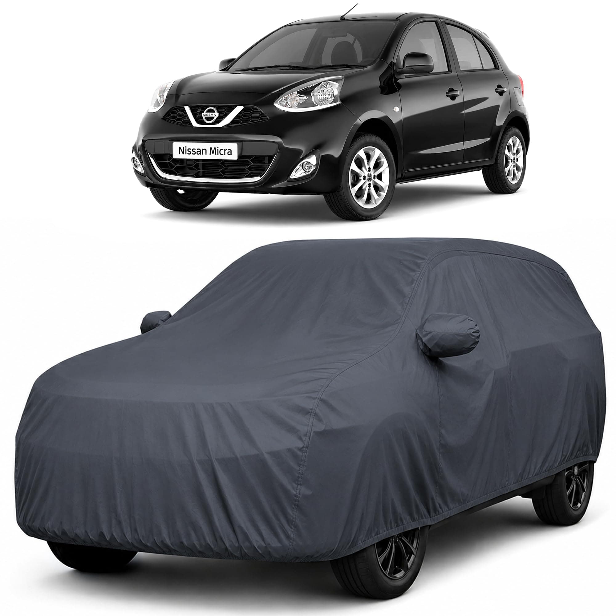 Autofact Car Body Cover Compatible with Nissan Micra | Custom Fit Car Cover |100% Waterproof | Triple-Stitched Lightweight Fabric | Dustproof | Indoor & Outdoor Use | Elastic Bottom