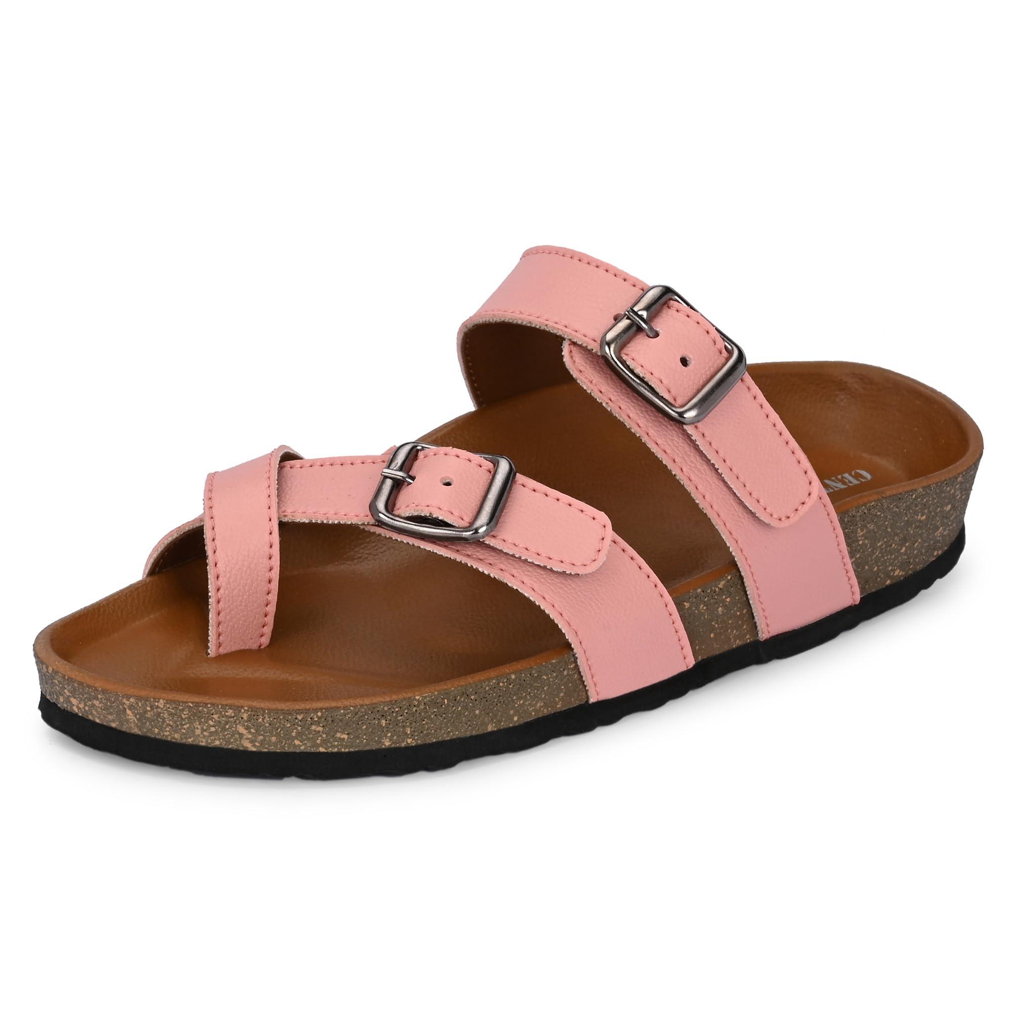 Centrino Women’s Berkin-Style Slip-On Sandals | Open Toe Design | Soft PU Footbed | Lightweight & Comfortable | Arch Support | On-Grip Sole | Casual Outdoor Wear (7693)