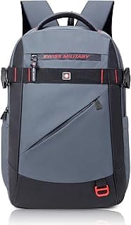 SWISS MILITARY 30L Unisex Laptop Travel Backpack for 15.6-Inch Laptops – with Luggage Strap, Detachable Key Ring, Anti-Theft Pocket, Expandable Bottle Pocket for Office and College Use