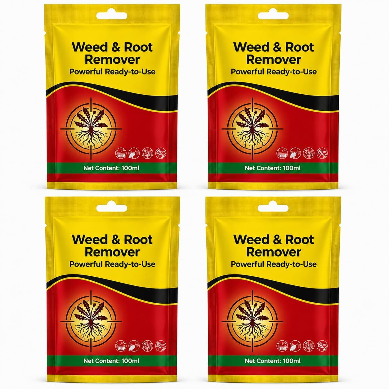Weed and Root Remover 100G Ready to Use | Fast Acting Deep Penetrating Formula | Removes Weeds from Root for Garden, Lawn, Driveways, Pathways & Outdoor Areas 100gm Pack Of 4
