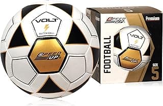 SPEED-UP Volt Hand Stitched Professional Football Size 5 (White, Size 5)