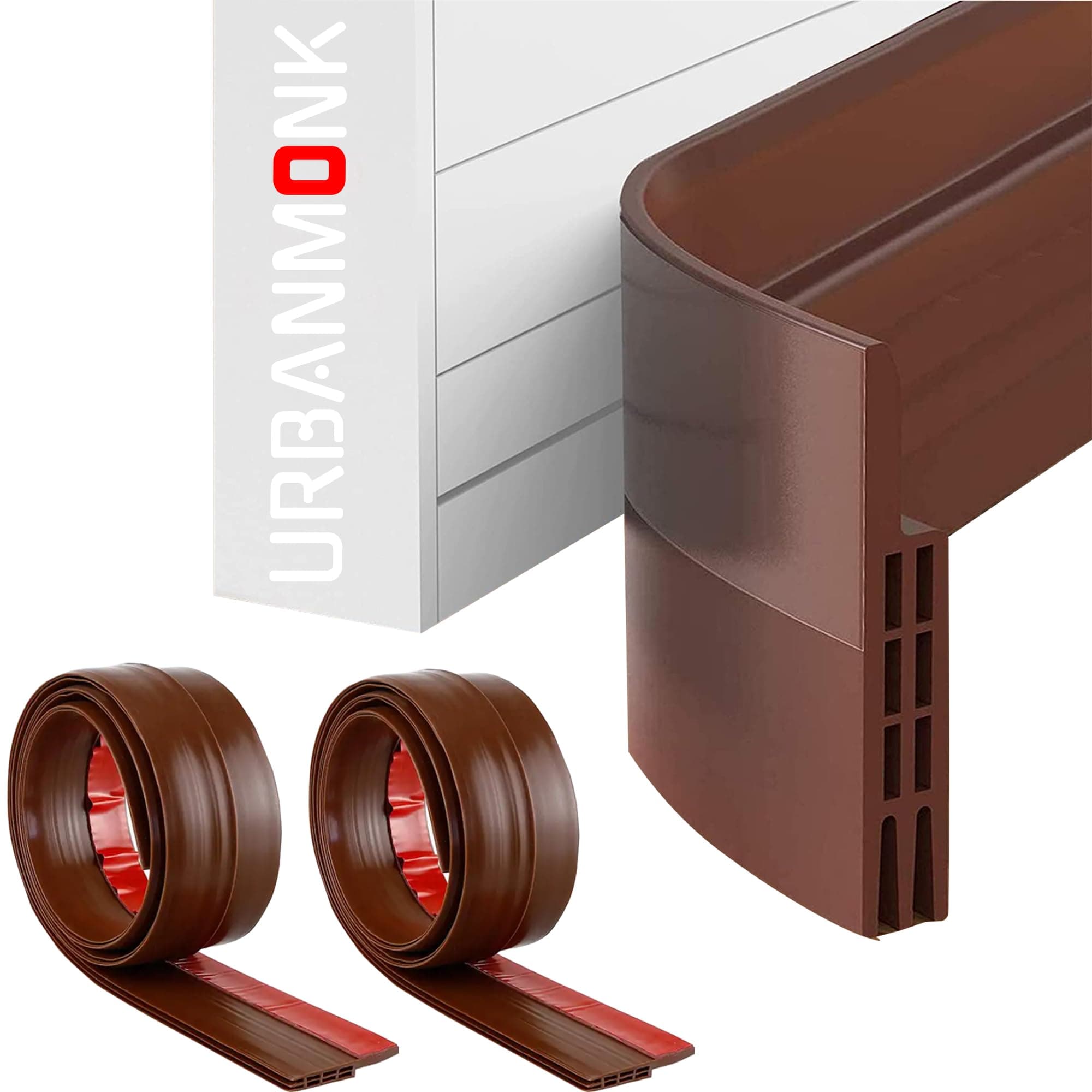 URBANMONK 2-Pack Silicon Door Bottom Sealing Strip Rubber | Under Door Gap Filler Strip Rubber | Door Gap Sealing Strip | Door Sealer from Cockroach, Insect, Bugs, Door Seal Strip Air & Dust, 39 Inch
