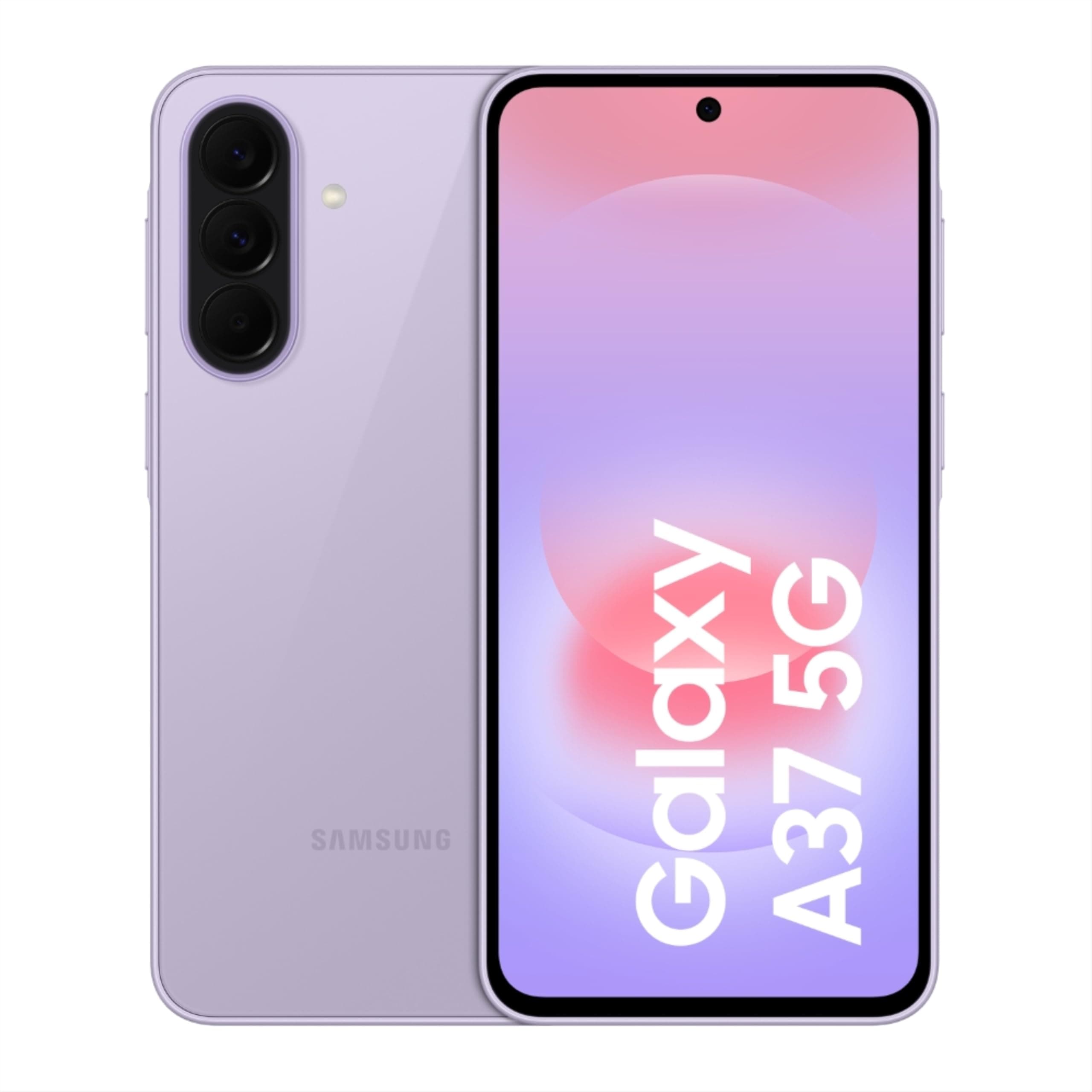 Samsung Galaxy A37 5G (Awesome Lavender, 12GB RAM, 256GB Storage), Agentic AI, Triple Camera with Nightography Video, 2 Days Battery Life, 6 Gen OS Upgrades, IP68, 7.4mm Sleek, with No Cost EMI