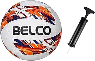 Belco Sports Red Cyclone Rubber Moulded Football - High-Durability with Precision Control, and Optimal Performance for Professional Training (Size 5)