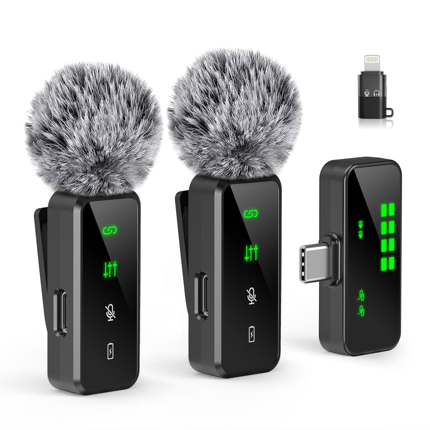 GRENARO Mic for YouTube Wireless, 3-Level Adjustable Noise Cancellation Wireless Microphone,Professional Wireless Mike for Recording, Ideal for Video Recording and Content Creators