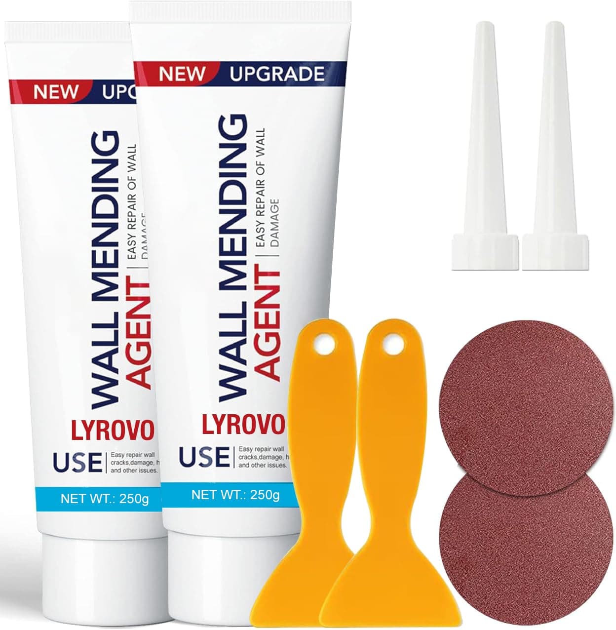 Lyrovo 500g Wall repair paste waterproof Kit Wall Mending Agent Wall Spackle with Scraper Wall Surface Hole Fill Quick and Easy Solution