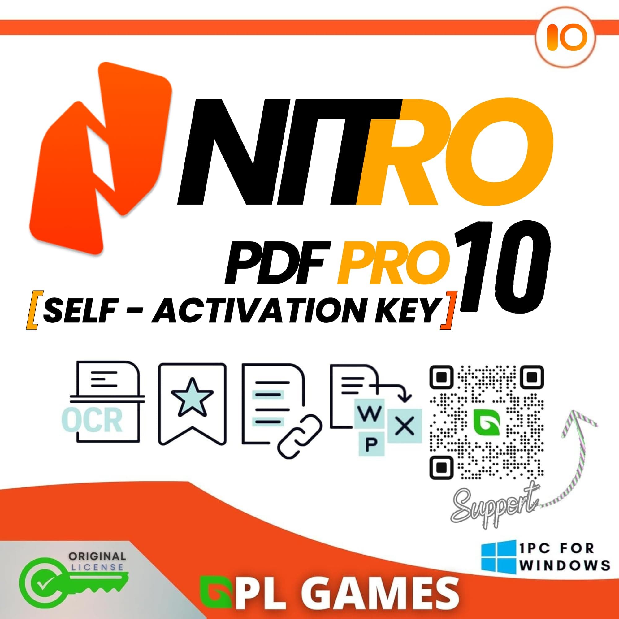 Nitro PDF Pro 10 Genuine PDF Editing Software (Lifetime / 1 PC) (Instant Delivery)