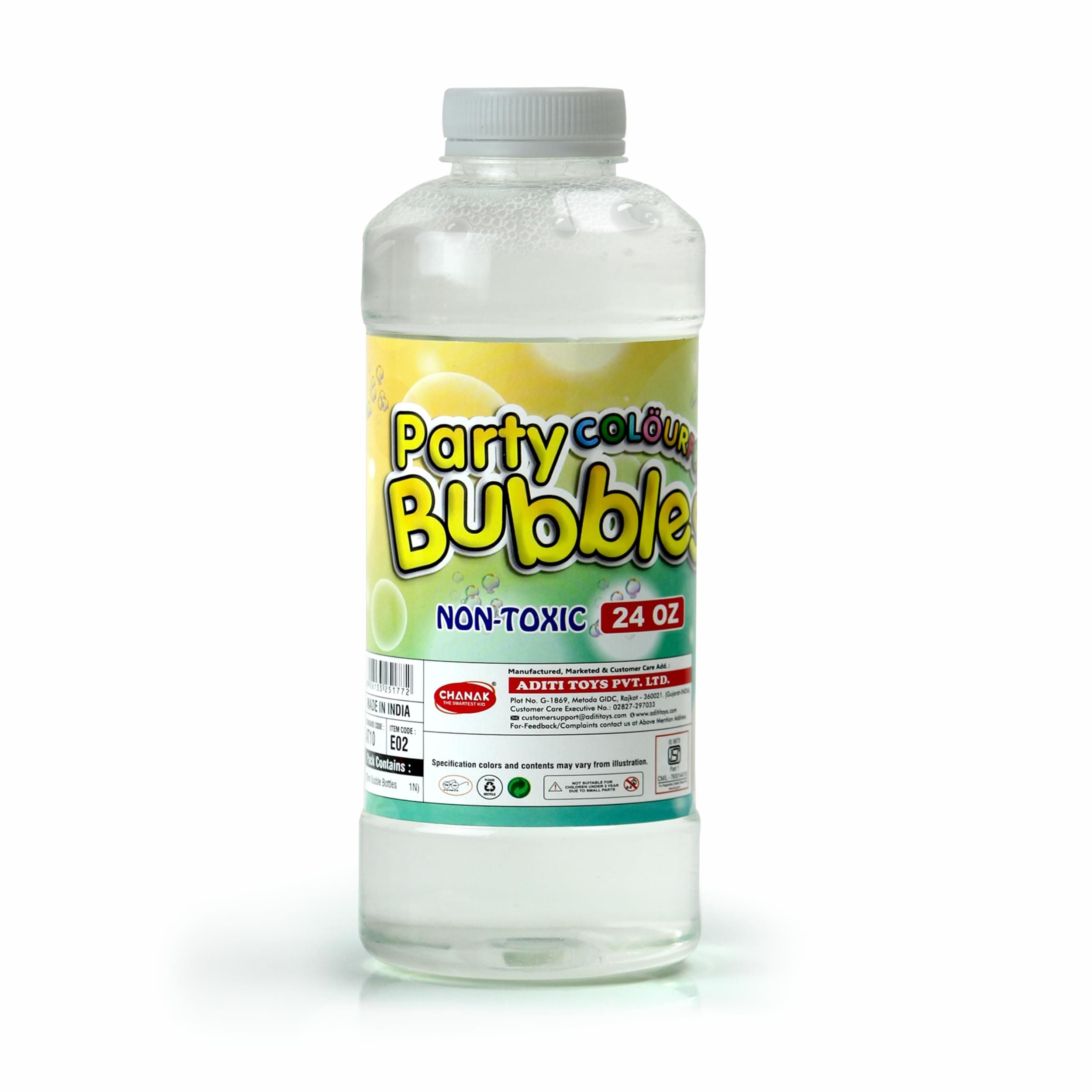 Chanak Bubble Liquid Solution Bottle, 750 ml of Colorful Bubbles Solution, Bubble Refill Bottle, Bubble Maker Liquid for Guns & Camera for Kids Above 3 Years, BIS Approved.(Pack of 1)