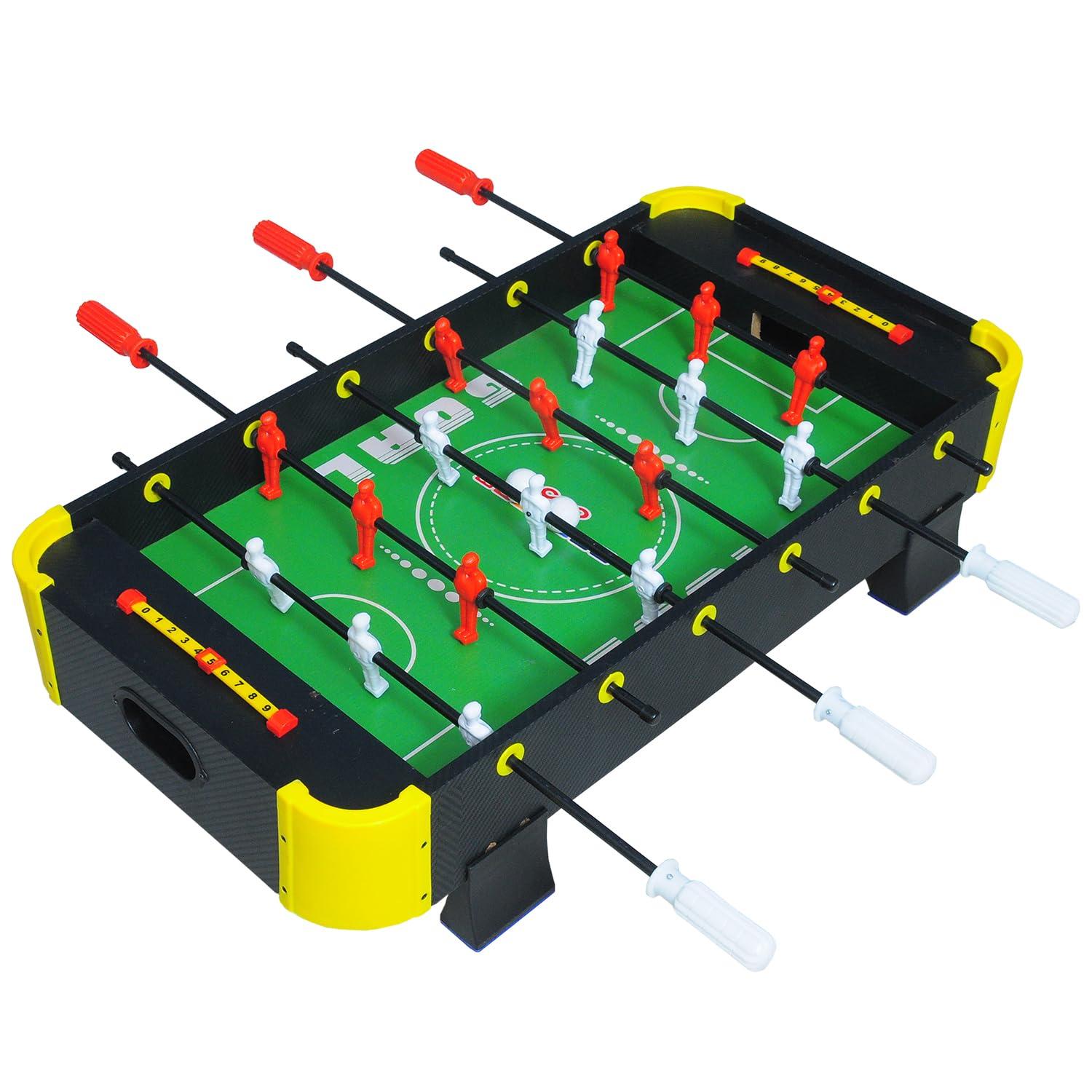 Wembley Foosball Football Table Soccer Game Board for Adults Kids Boys and Girls Indoor Sport with Medium Stand 6 Rows with 6 Handles,18 Players, 2 Ball - Wooden