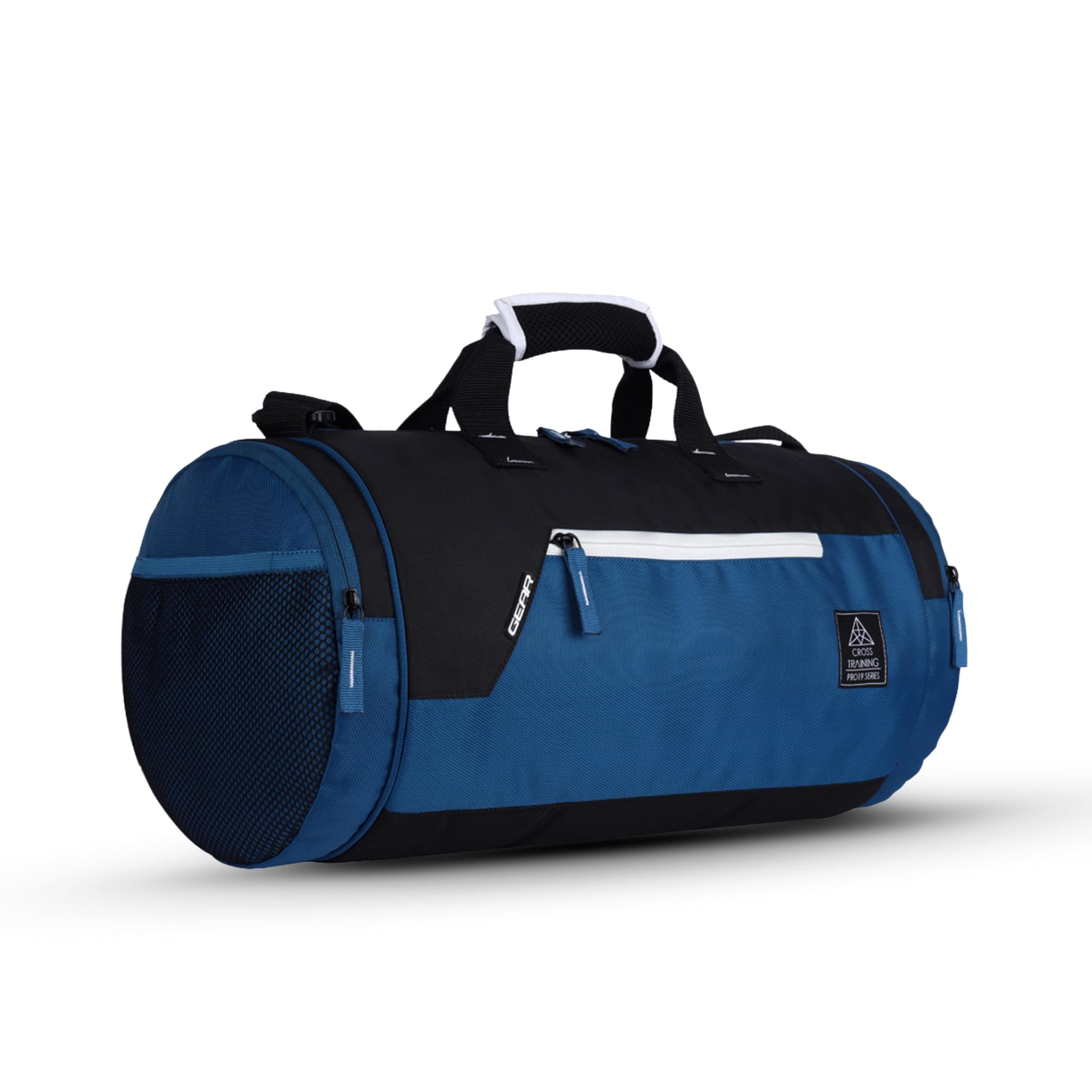 Gear Cross Training 9"/29L Large Water Resistant Duffle Bag | Travel Bag | Gym Bag for Men & Women (Moroccan Blue - Black)