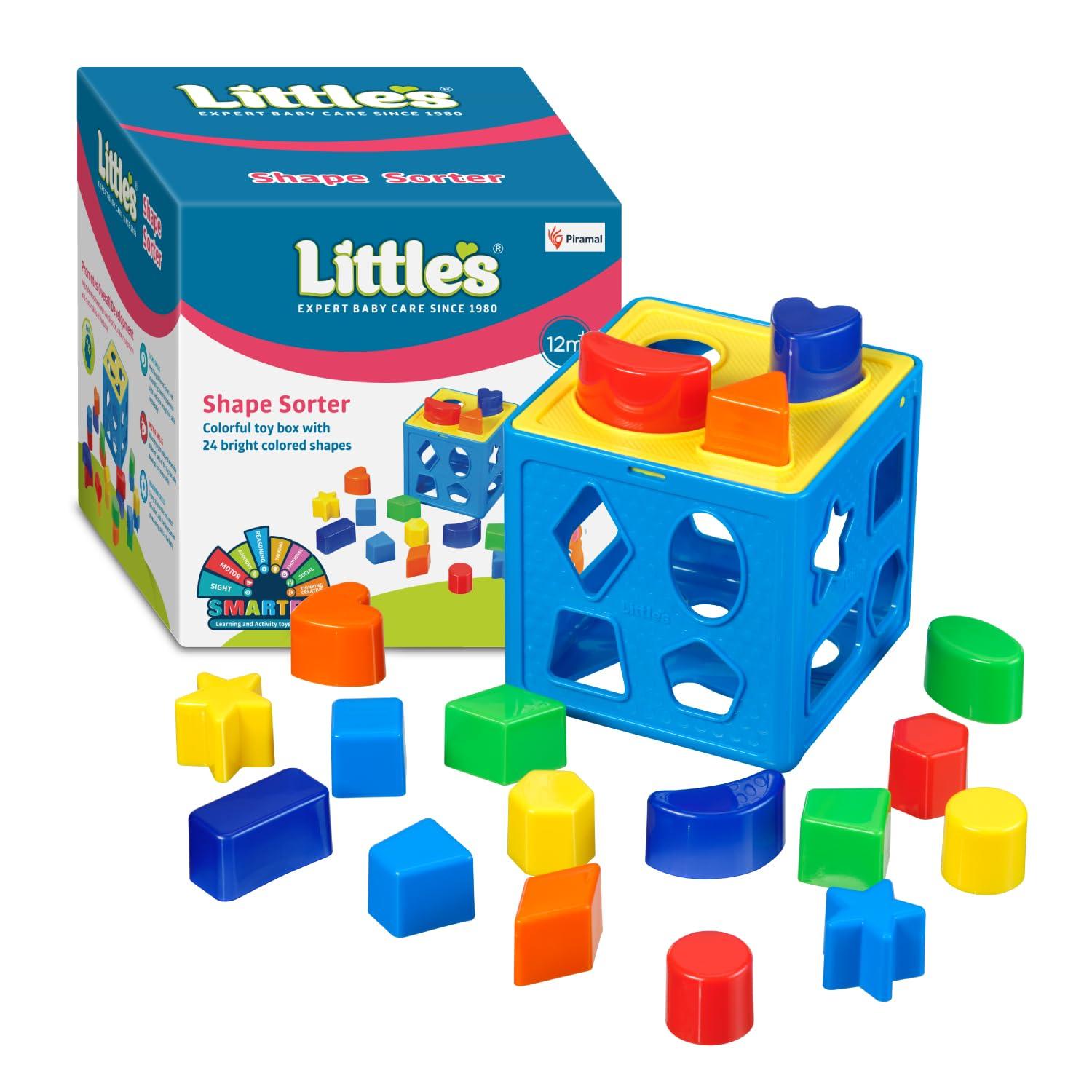 Little's Shape Sorter Cube | Toys for Kids | 24 Multi-Color Shapes | Toddler Activity Toys for 1 Year Old+ | Helps Develop Motor & Reasoning Skills