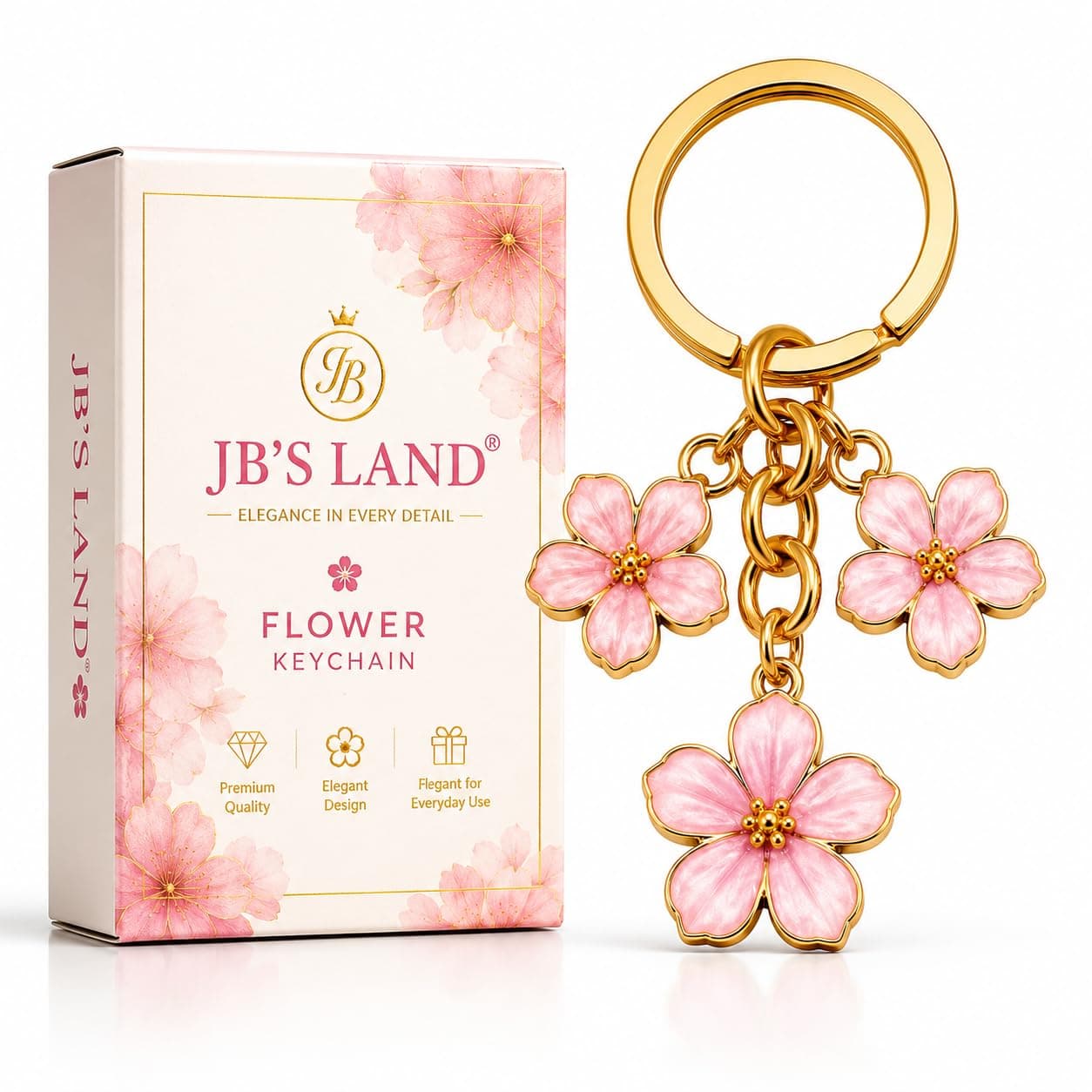 JB'S LAND Floral Charm Keychain for Women & Girls