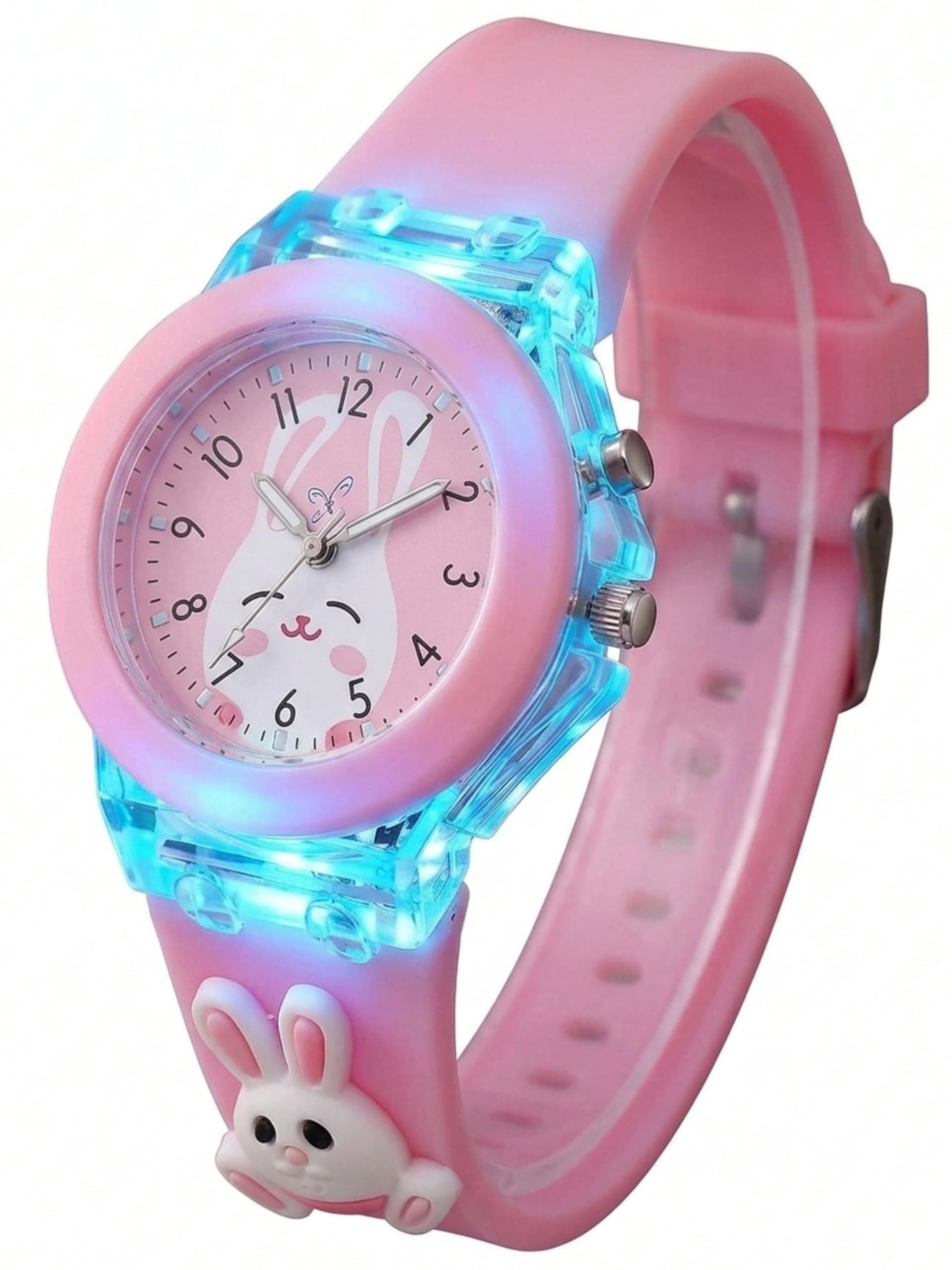 FRIEDRICH 3D Cartoon Charecter Multi Colour Light Children Kids Watch for Boys Girls Analog Watch Boys Best Gift Baby for Kids Watch for 3+ to 11 Year Old boy Girl (Pink)