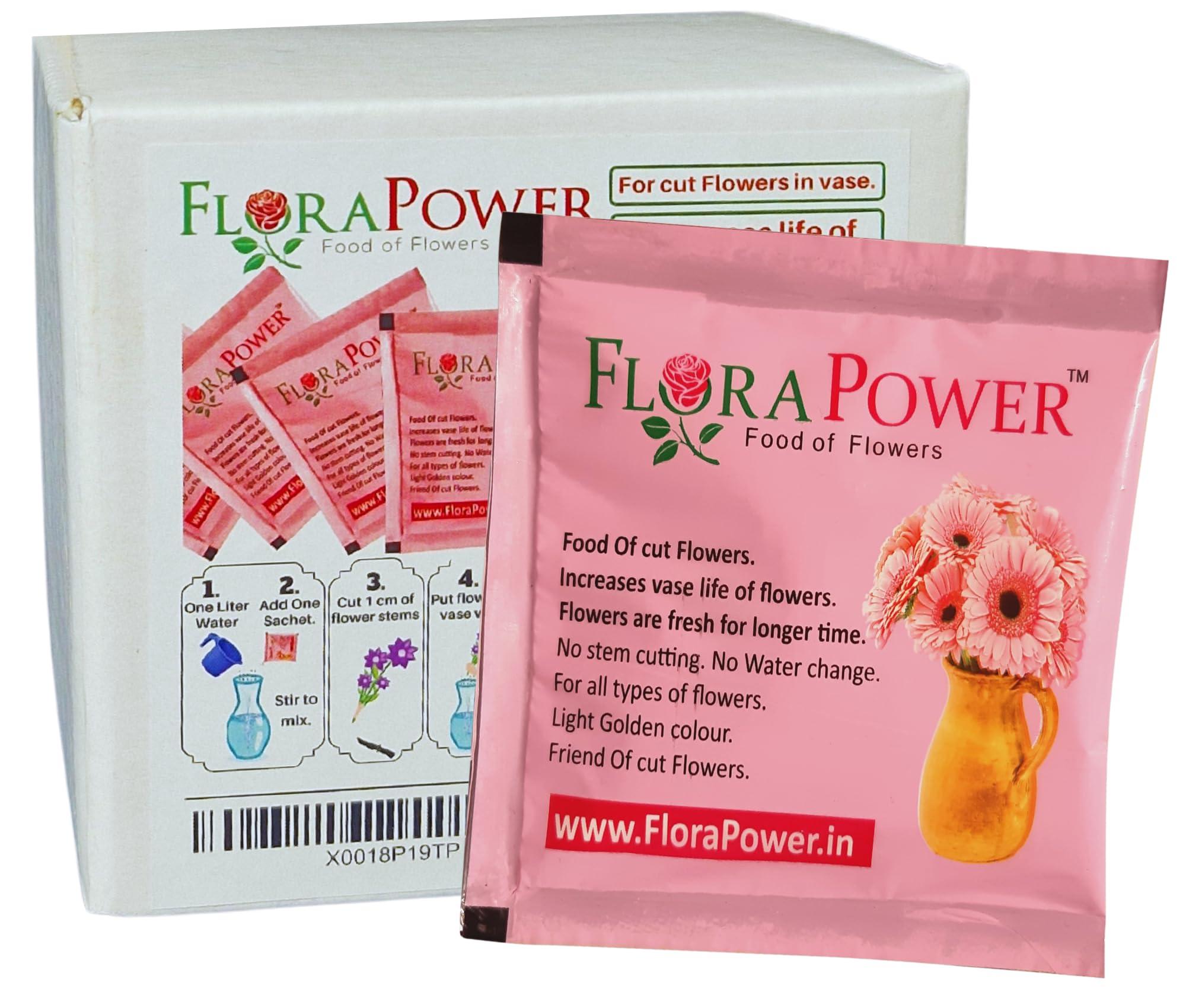 FloraPower-Food of Flowers, increases vase life of flowers, 10 Sachets