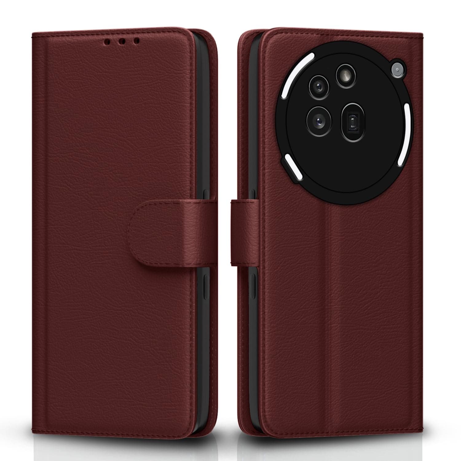 Pikkme Flip Cover for Nothing Phone 3a Pro 5G Leather Finish | Inside TPU with Card Pockets | Wallet Stand and Shock Proof | Complete Protection Flip Case(Brown)
