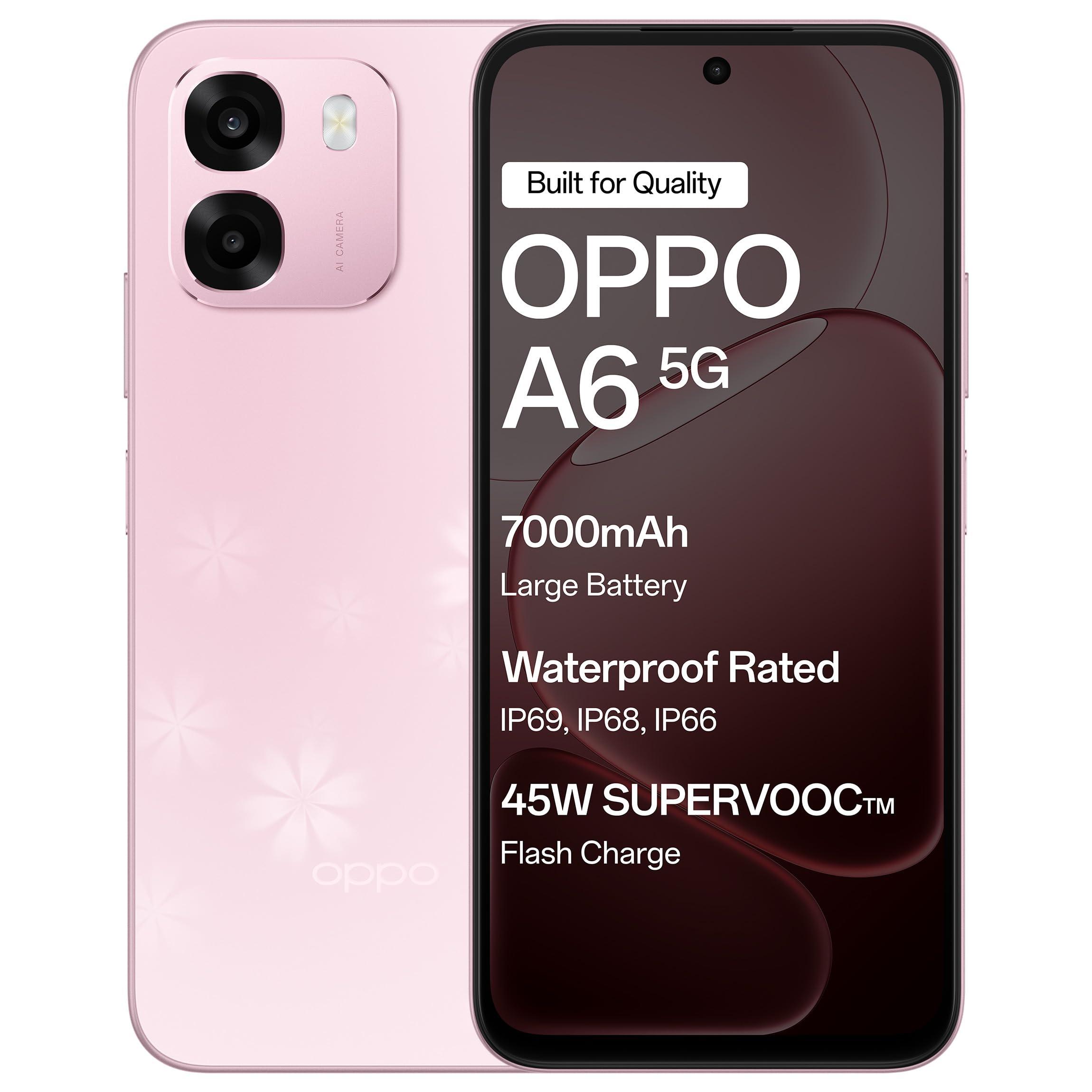 OPPO A6 5G (Sakura Pink, 6GB RAM,128GB Storage) with No Cost EMI/Additional Exchange Offers