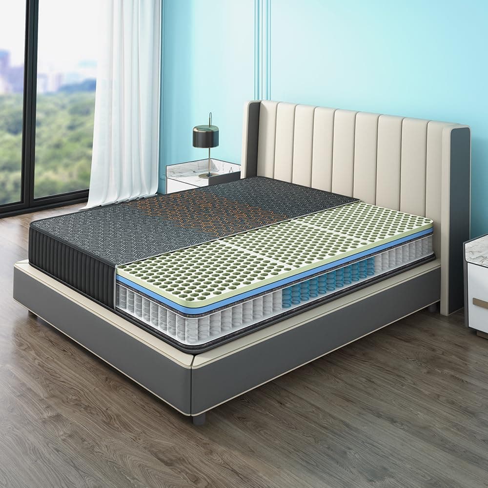 Sleepyhead Technic Hybrid Designed by Duroflex - 3 Zone 6D Hexagon Grid Mattress with Pocket Spring |10 Years Warranty |Medium Firm |3000+ Air Pockets |6 Inch Double Size Bed Mattress (72x48x6 Inch)