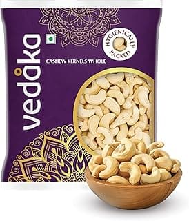Amazon Brand - Vedaka Whole Cashews | 500 Gram | Kaju Nuts Grade W320 | Plant Based Protein | Gluten-Free | Nutty Flavor | Healthy Snack | Rich Delicious Taste