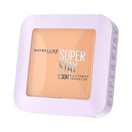 Maybelline New York Super Stay Flex Powder Foundation Compact, 128, Full Coverage, 30H Full Coverage, Perfect for Oily Skin, Waterproof & Sweatproof, 9g