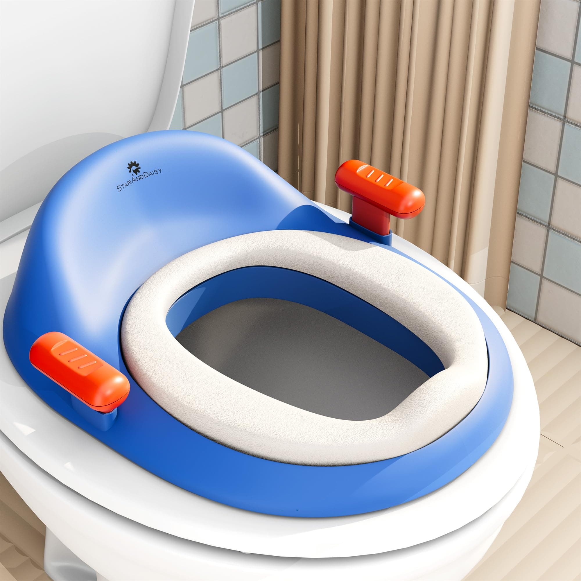 StarAndDaisy Potty Training Seat – Potty Seat for Kids 1-5 Years/Baby Potty Seat with Soft Cushion, Splash Guard, Easy to Clean/Toilet Seat Cover for Kids