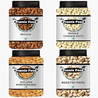 Pramix Dry Fruit Combo Pack (Almond,Cashew, Pista, Golden Raisin)(Each Pack wt.100 gm), 400 gm (Dry Fruit Combo)