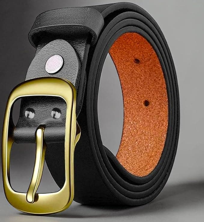 Nexbelt Men's Genuine Leather Belt with Gold-Tone Pin Buckle, Classic Style, Black and Brown