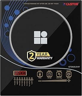 iBELL Castor DIVA 014Y induction cooktop 2200 W, 8 Cooking Modes, Temperature Control, 2 Year Warranty, Multiple Safety Protection, Full Touch Control (Black)